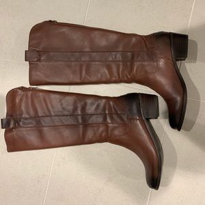 Arturo Chiang Brown Leather Riding Boots